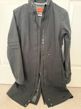 EUC Merrell Opti-Shell Black Waterproof Long Rain Jacket Coat Women’s XS